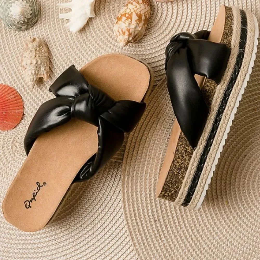 BRAND NEW QUPID CANCUN WOMEN'S PLASFORM SLIDE SANDALS